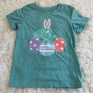 Cat & Jack 5T Kids Spring Easter Dinosaur Teal‎ Blue T-Shirt